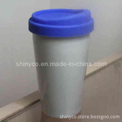 Double Wall Porcelain Mug W/Silicone Lid (10CD10001)